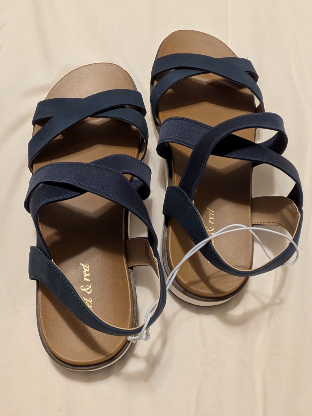 Violet & Red Strappy Comfort Sandals 9M BLUE WHITE NWOB